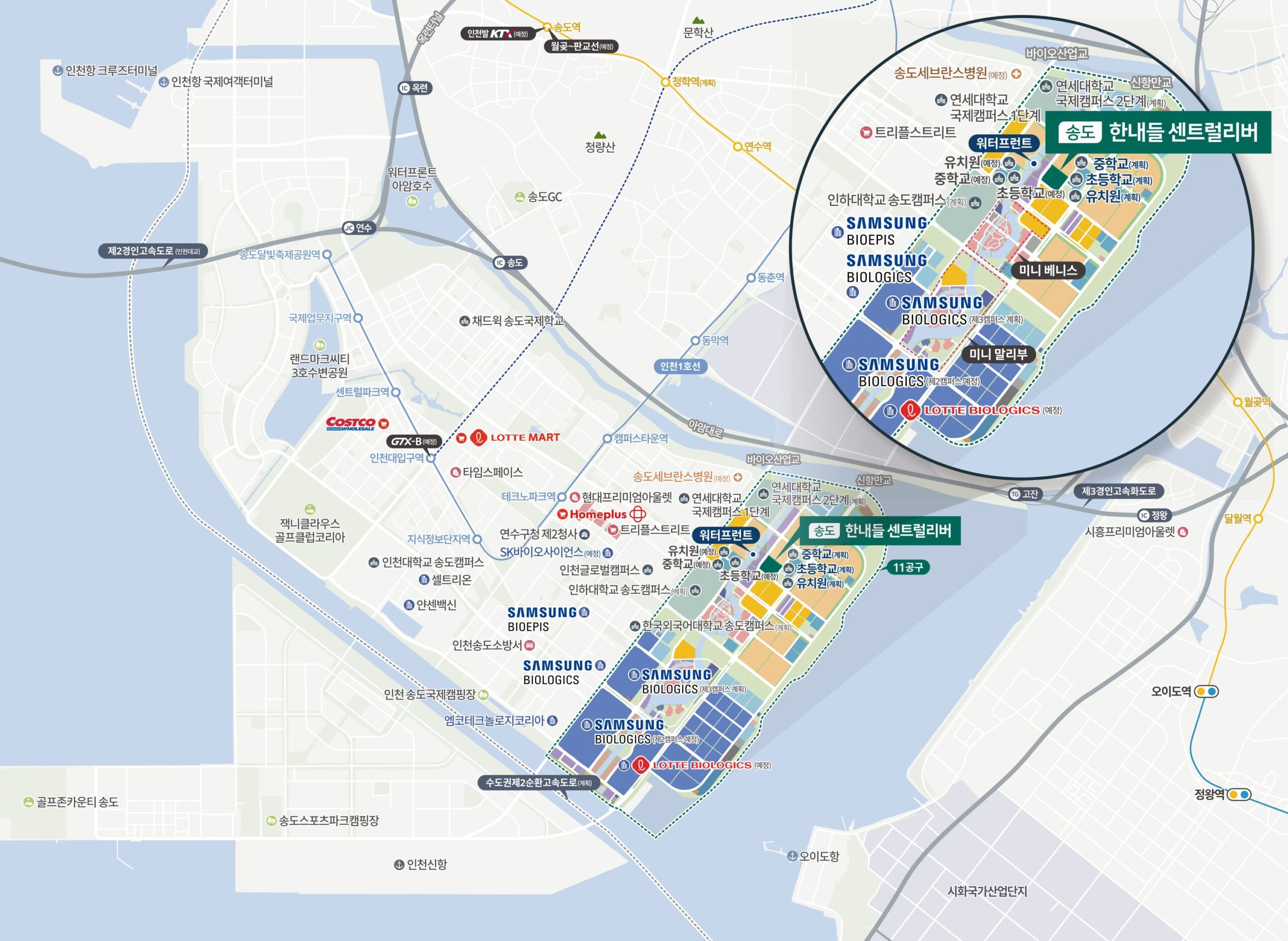 송도 11공구 입지지도